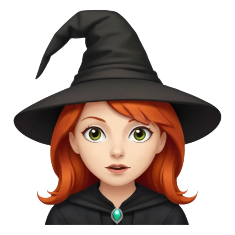 Red haired witch, sassy, rolling eyes upwards rude sticker