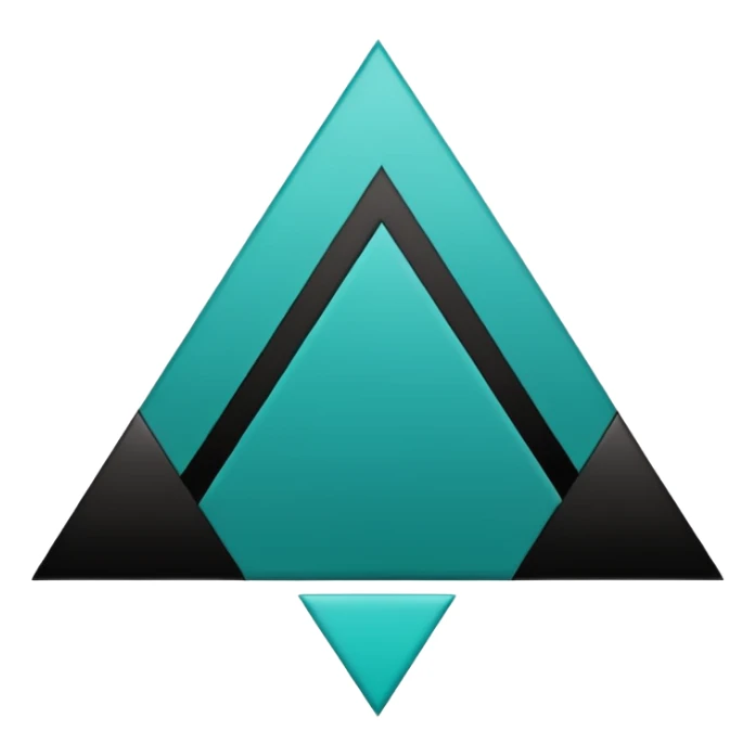 teal green with black, management logo transparent background sticker