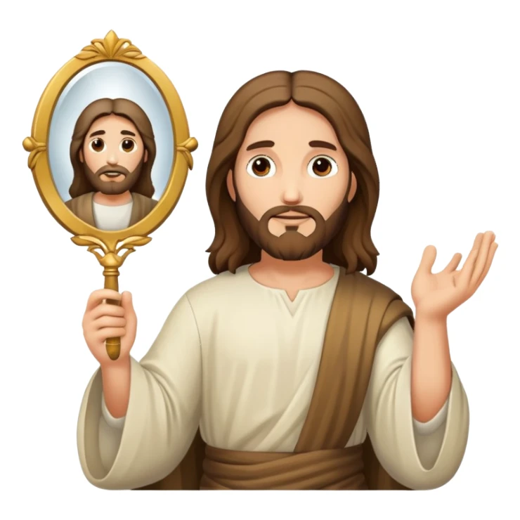 Jesus Christ holding a mirror sticker
