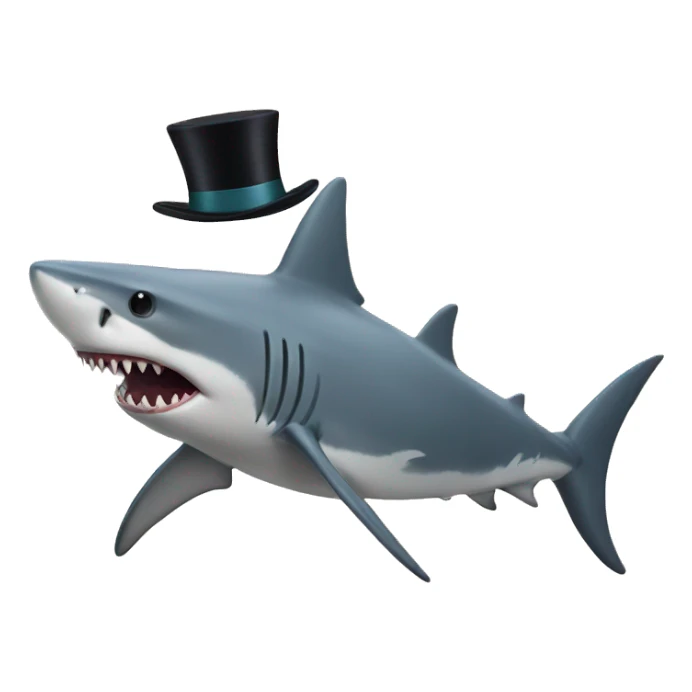 Shark with a top hat sticker