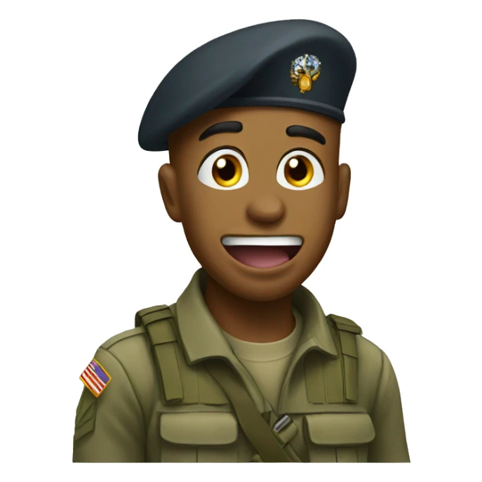 soldier shows his tongue sticker