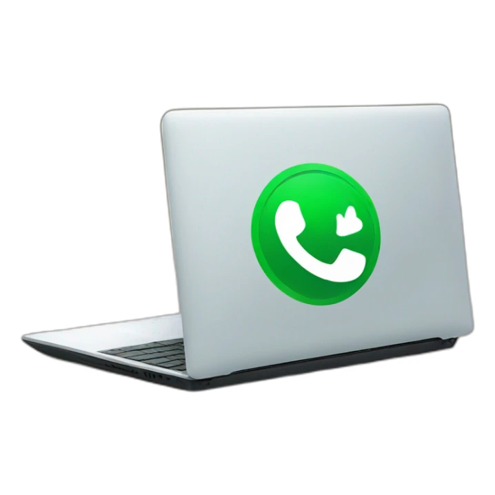 A laptop with whatsapp symbol sticker
