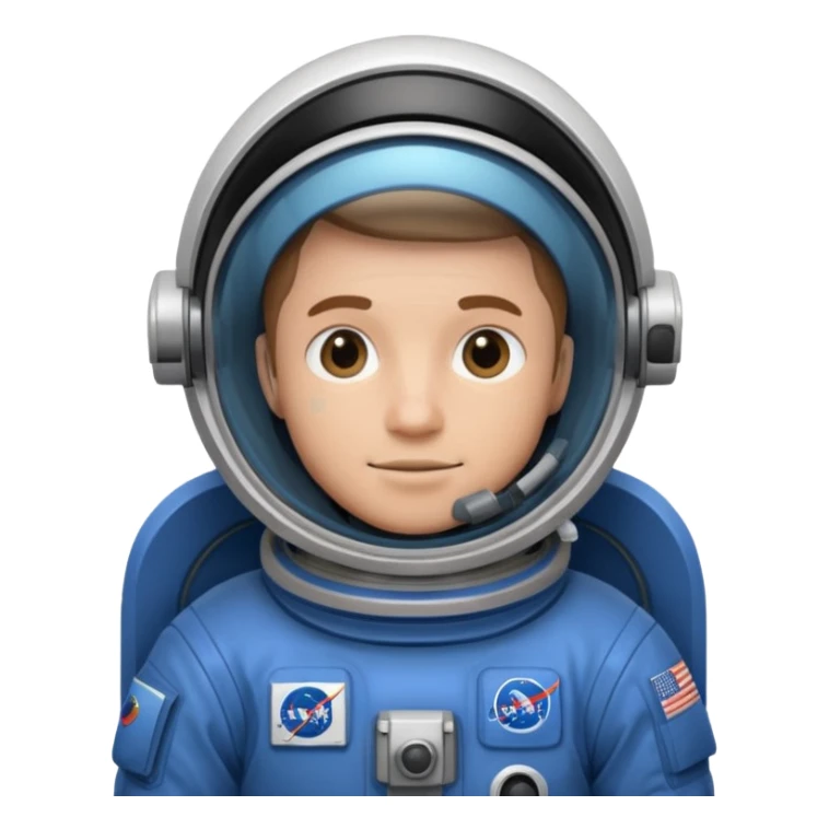 man,  astronaut, blue and black design sticker
