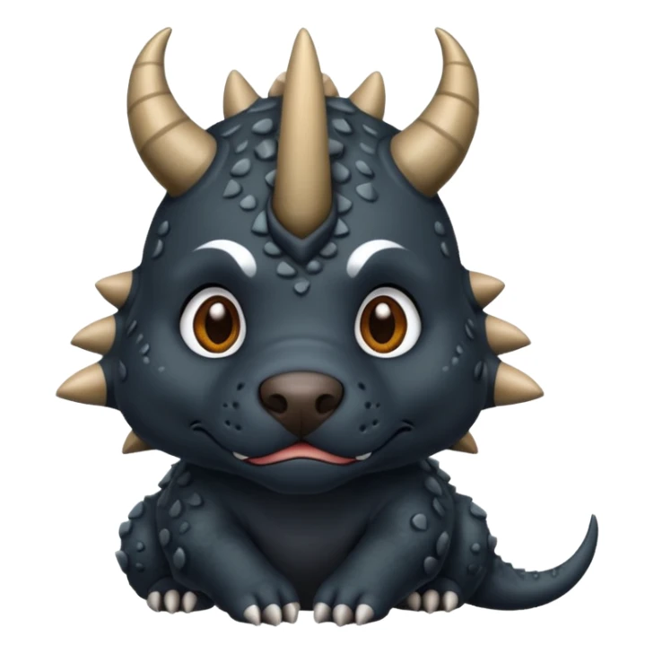 Black pitbull dressed as a triceratops black sticker