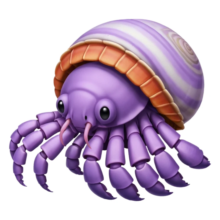 hermit crab should be light violet and the shell should be white with spirals sticker