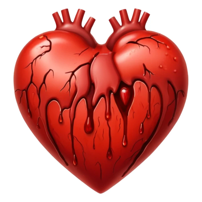 Bloody red heart sticker