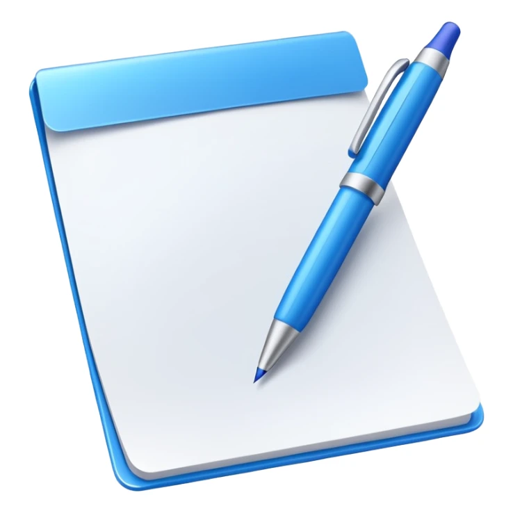 white paper and a blue colored pen sticker