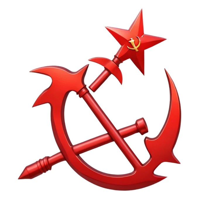 Red hammer and sickle symbol sticker