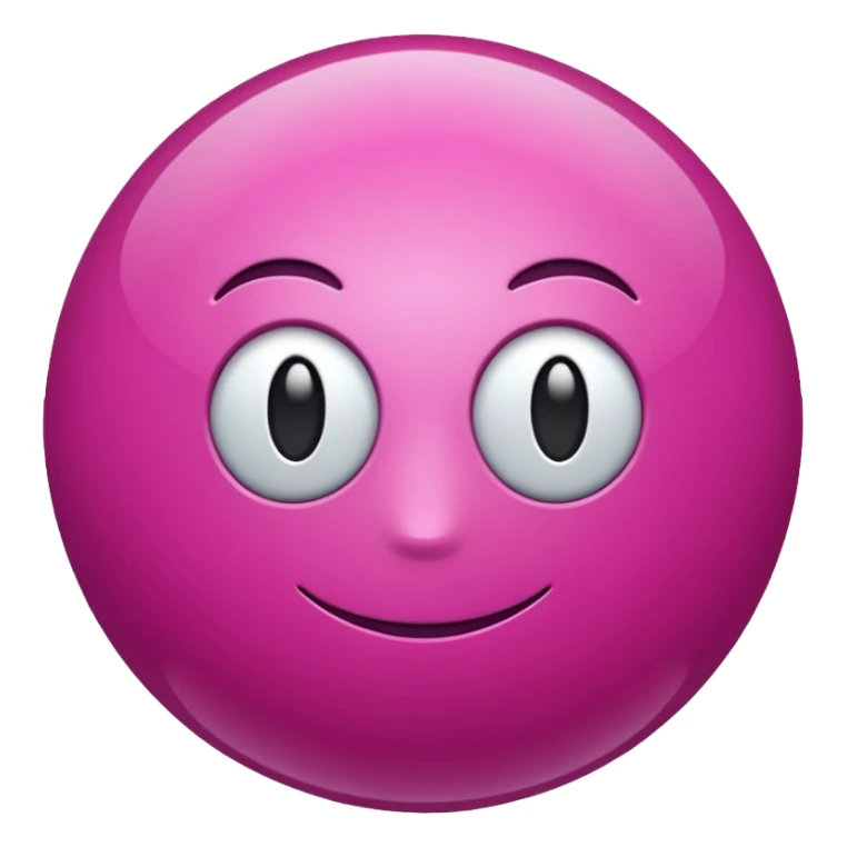 magenta color sphere. Negative : Emoji. sticker