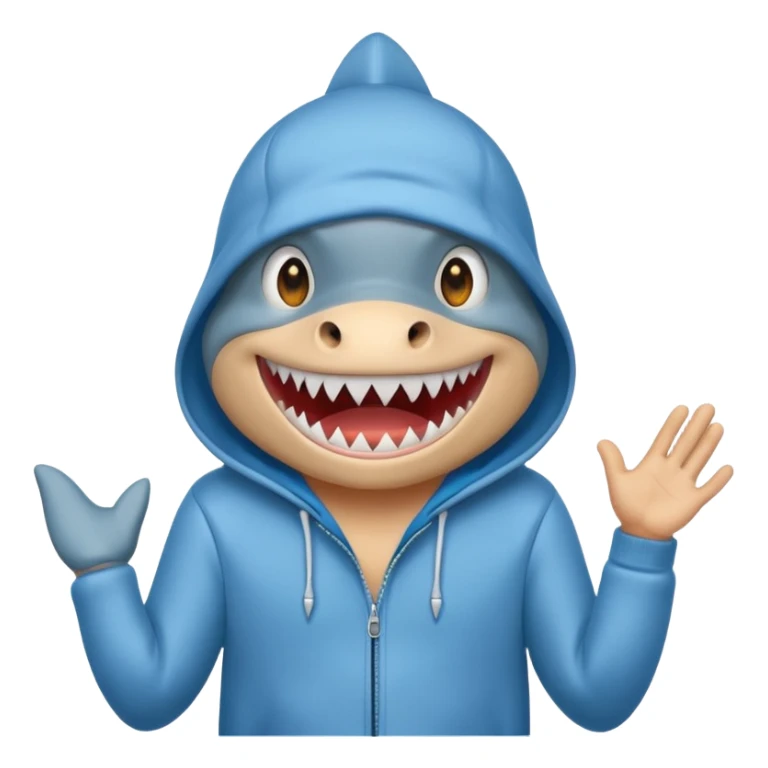 Shark in shock with a hoodie sticker