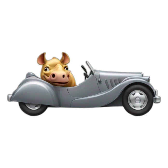 rhinoceros in a roadster sticker