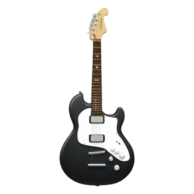 Black electric guitar with white accents  sticker