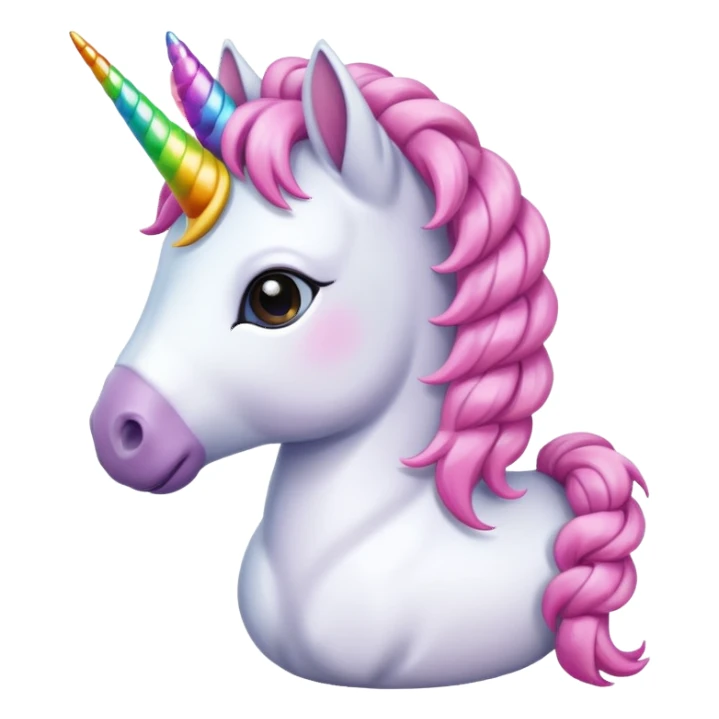 A cute unicorn with braided mane And tail sticker
