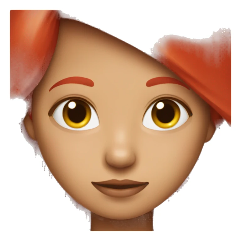 Red girl with red cat sticker