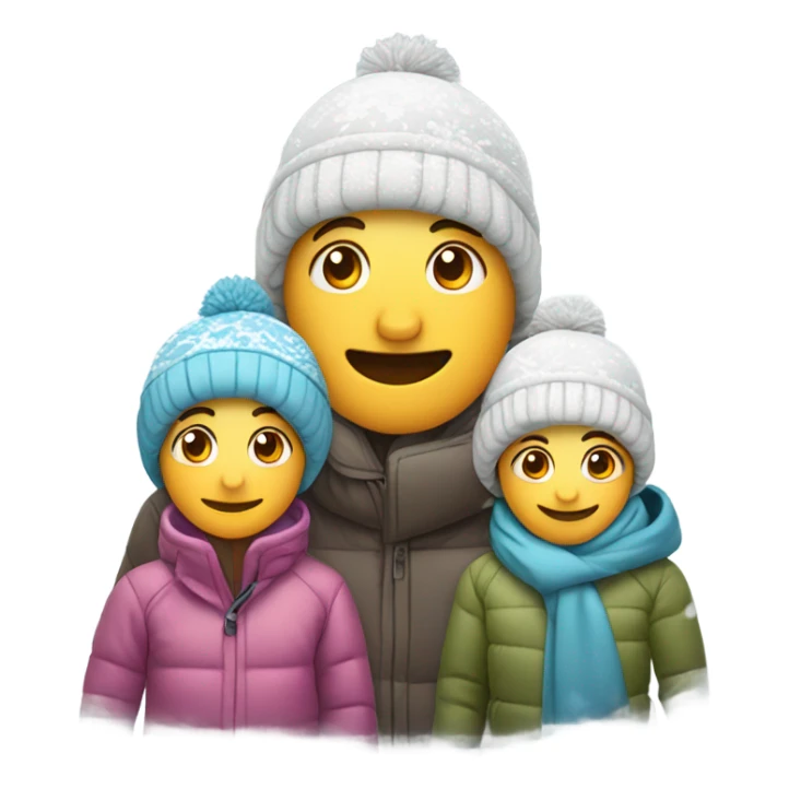 Family covered in snow sticker