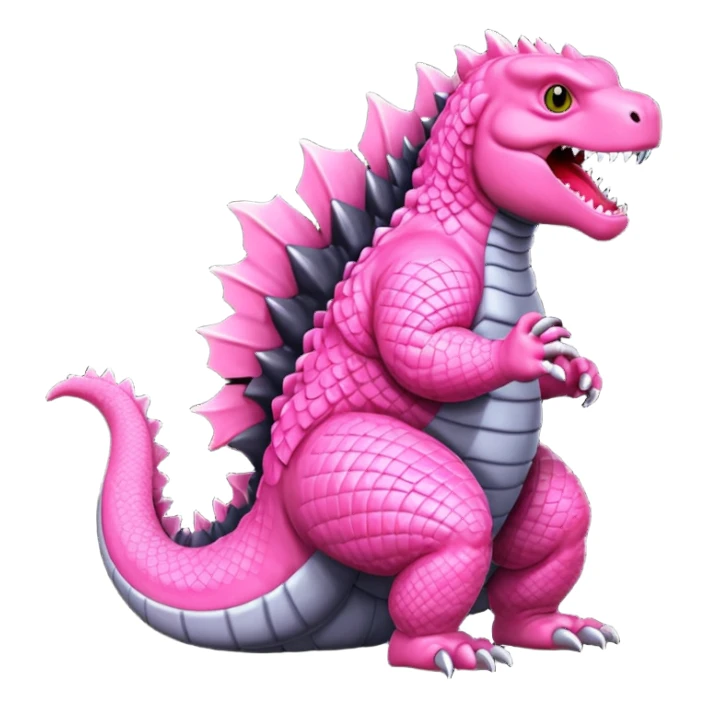 Godzilla Evolved pink plates black scales city backround sticker