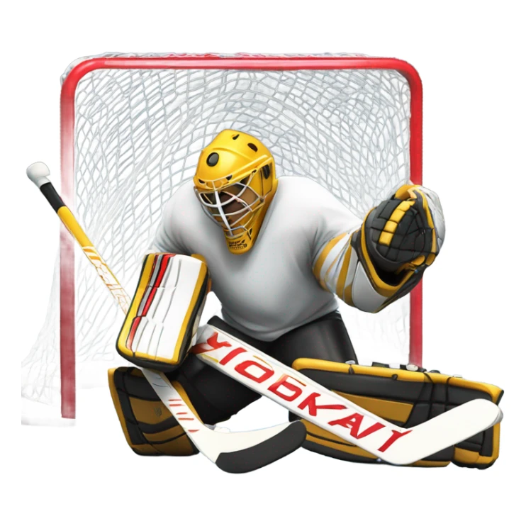 Hockey goalie doing the splits sticker