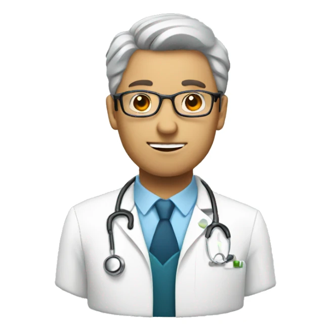doctor with glass sticker