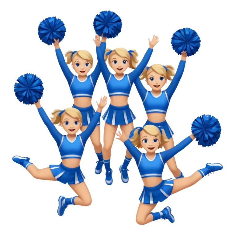 Blue Cheerleaders in a stunt sticker
