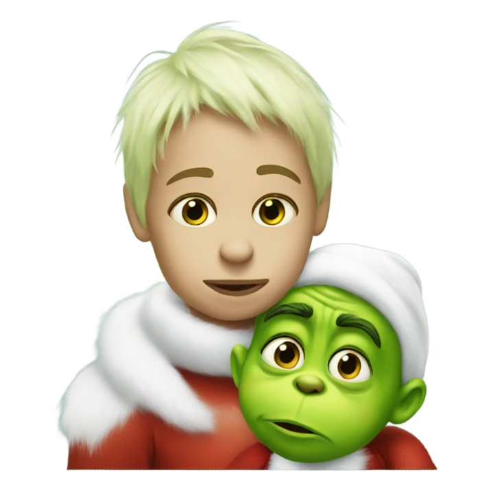 Grinch with a white baby sticker