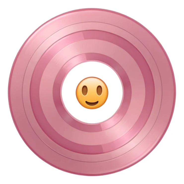 Vintage pale pink vinyl record sticker