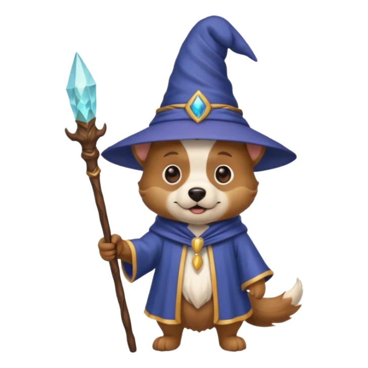 Dog wizard sticker
