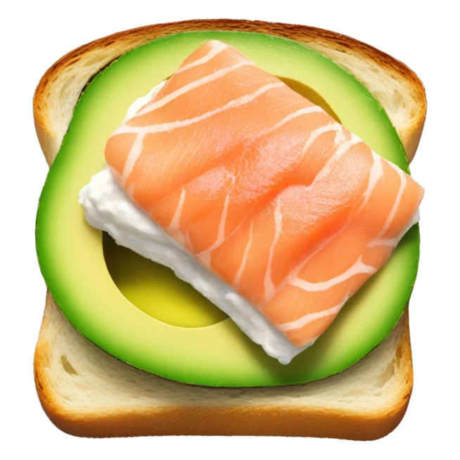 Avocado toast with salmon on top  sticker