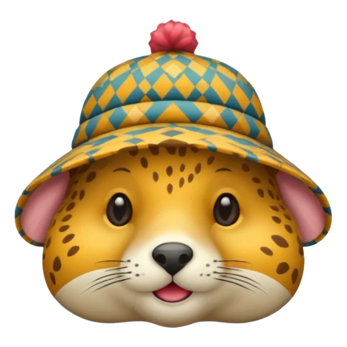 animal wearing patterned hat  sticker