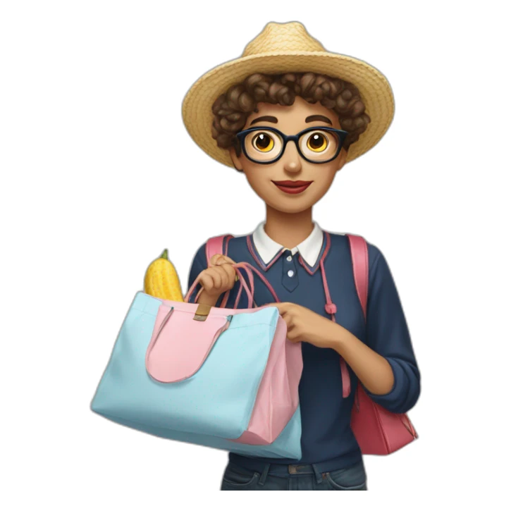 Hyperrealist Preppy spanish with shoping bag sticker