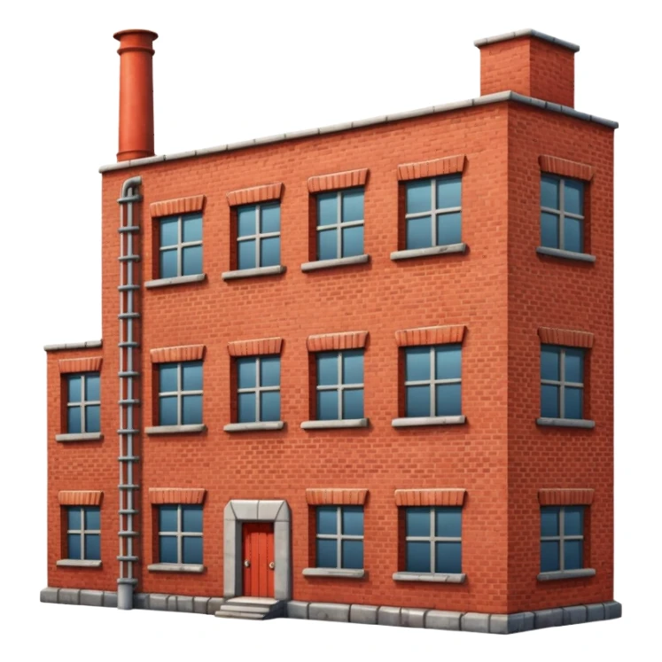 old factory made of bricks without pipes sticker
