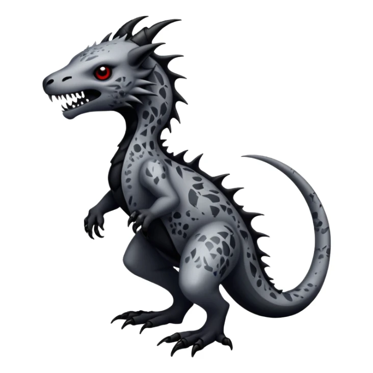 a dark gothic edgy vernid-fionbri-creature with splash patterns full body sticker