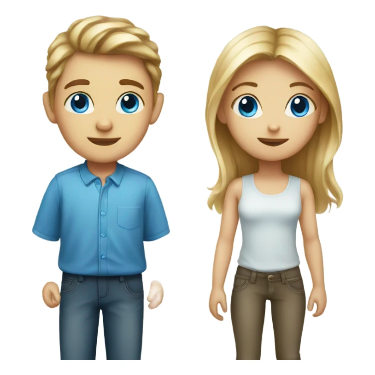 blue eyed girl and boy sticker