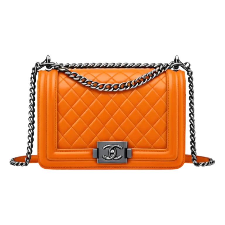 chanel le boy orange color bag sticker