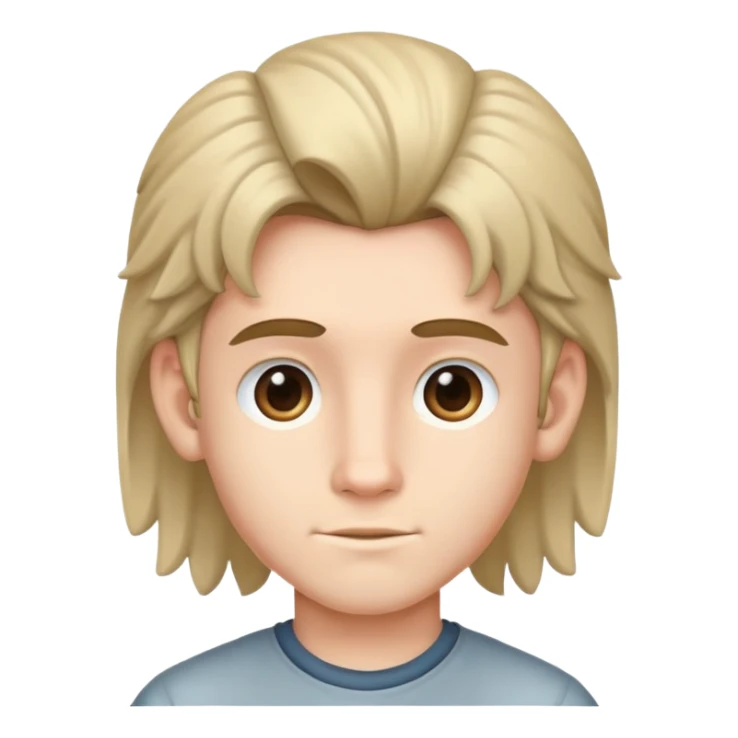 boy with big ears and a mullet hairstyle sticker