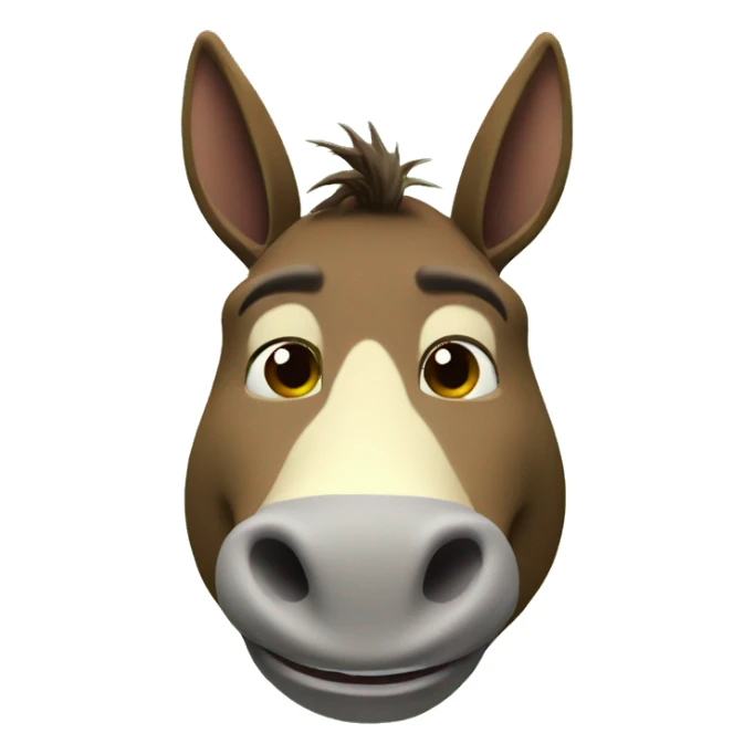 shrek brown donkey face and green background 3d sticker