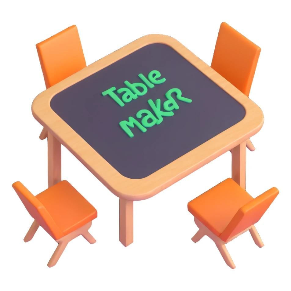 table with MAKAR written on top sticker