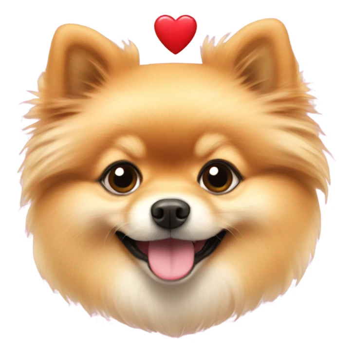 Pomeranian with hearts sticker