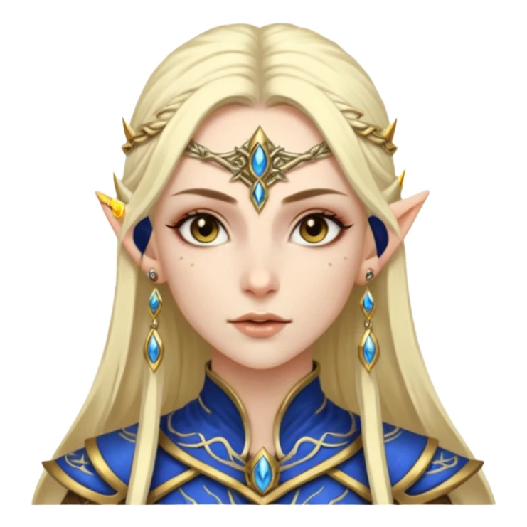ESO female high elf warrior with lashes and earrings sticker