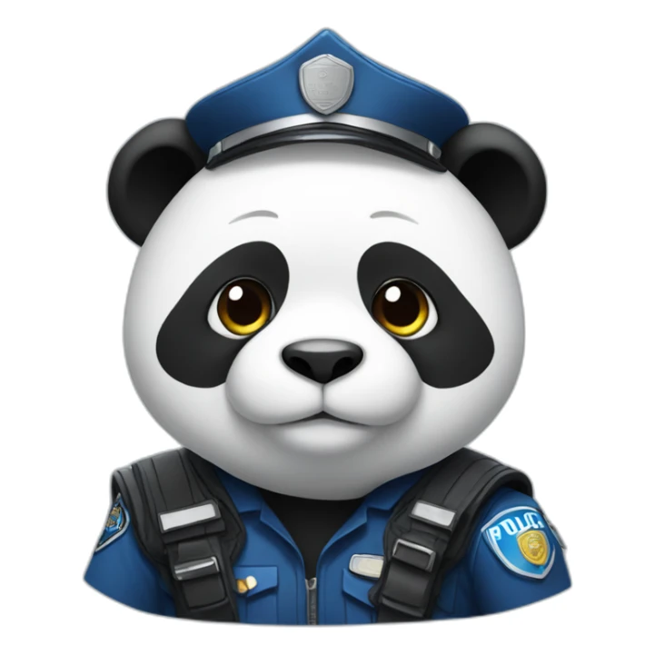 panda wearing police suit sticker