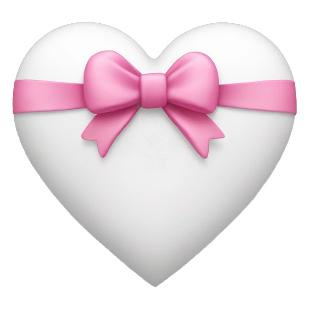 White heart with pink bow around it  sticker