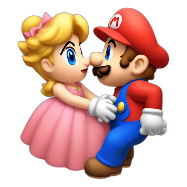 Mario kiss peach  sticker