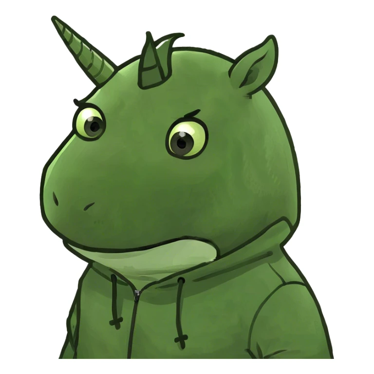 Unicorn wearing hoodie sticker