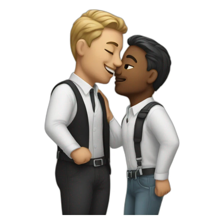 kissing gay man sticker