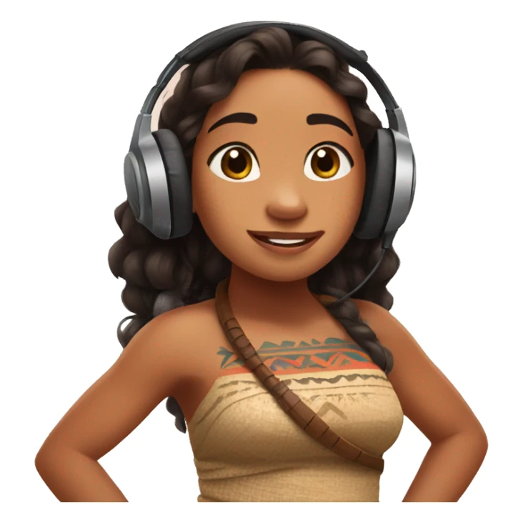 Moana wearing headphones  sticker