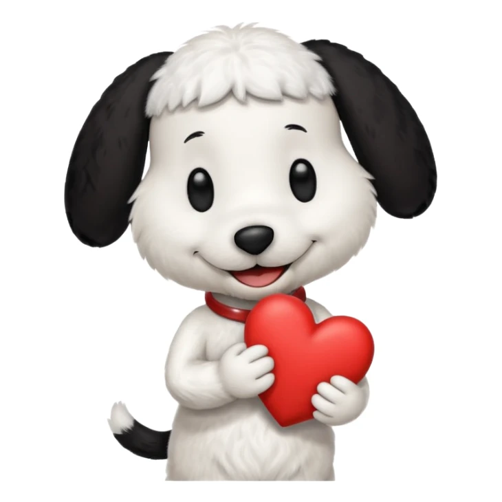 snoopy con un corazón entre los brazos  sticker