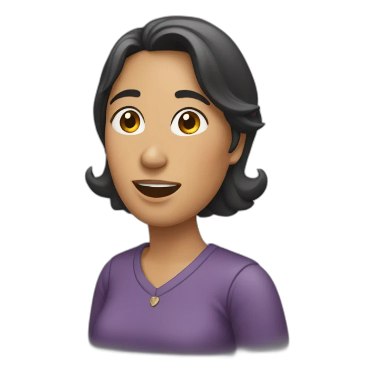 Una mujer mirando para arriba preguntando sticker