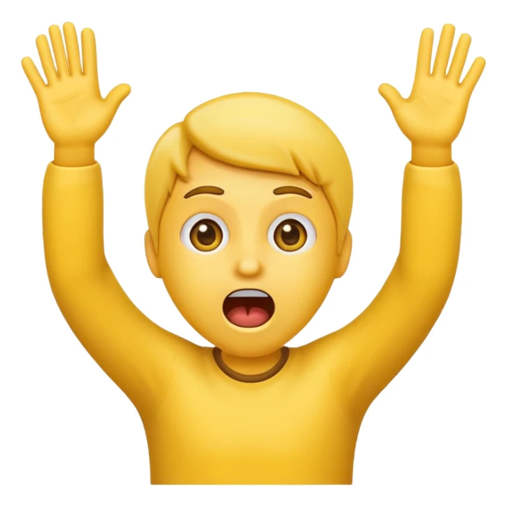 Emoji with shocked expression with hands in air sticker