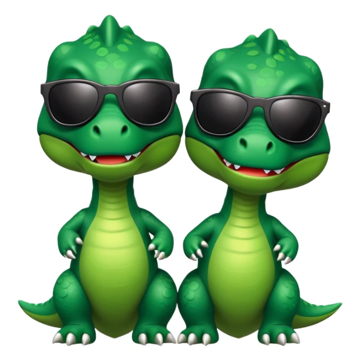 2 t-rex wearing sunglasses in love sticker