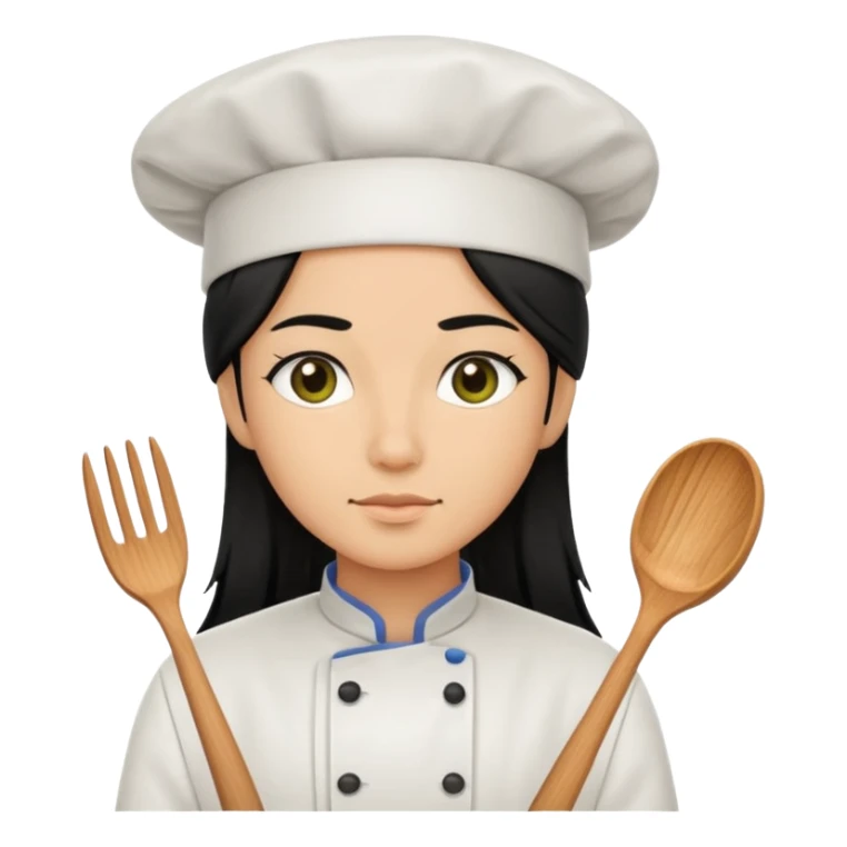 Chef pelinegra pelo largo y liso sticker