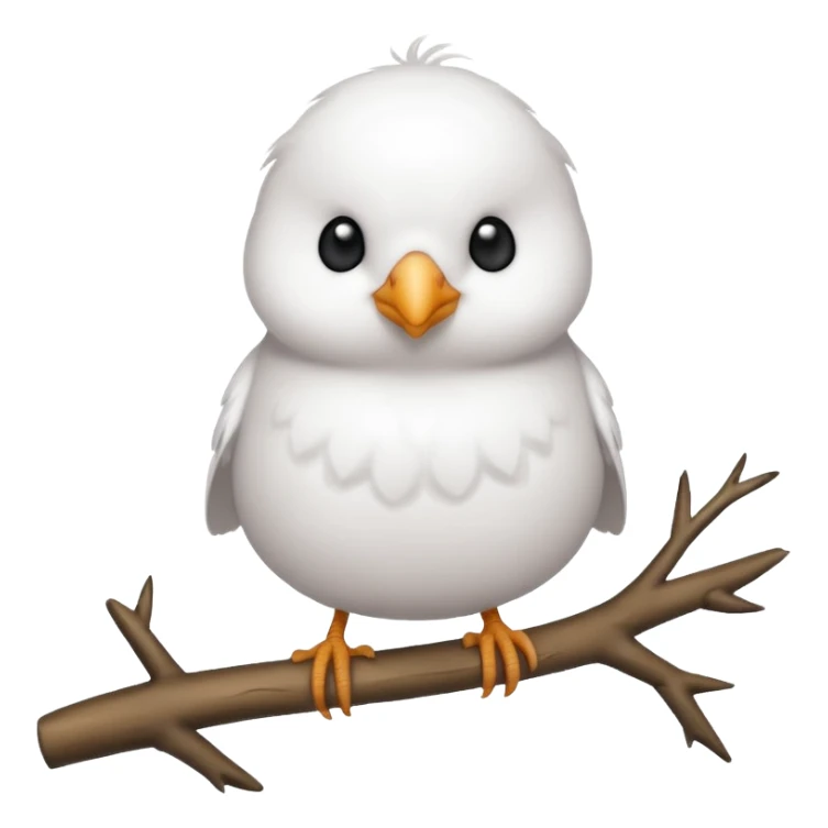 little white bird on a branch sticker